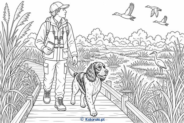 Springer spaniel podczas ekspedycji przyrodniczej – springer spaniel