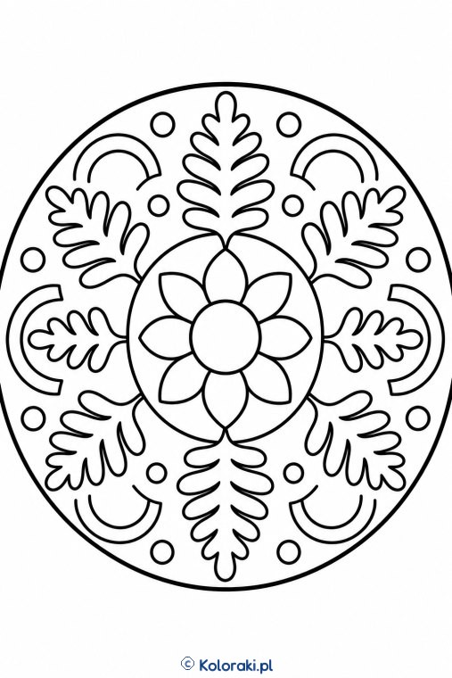 Mandala z listkami paproci