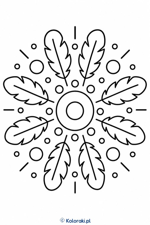 Mandala z zabawnymi piórkami