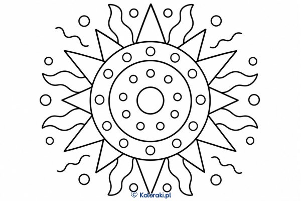 Słoneczna mandala z promykami