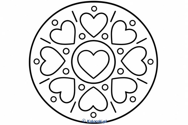 Mandala małych serc i kropek
