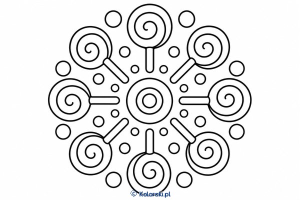 Słodka mandala z lizaczkami