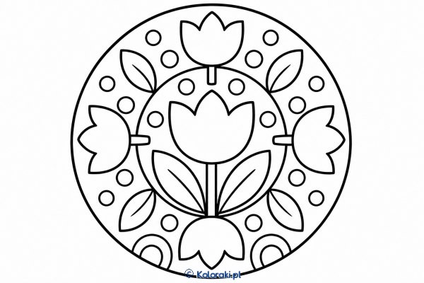 Ogród tulipanów w okręgu
