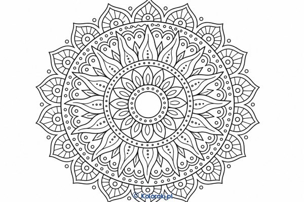 Słoneczna mandala z promykami