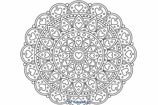 Mandala małych serc i kropek