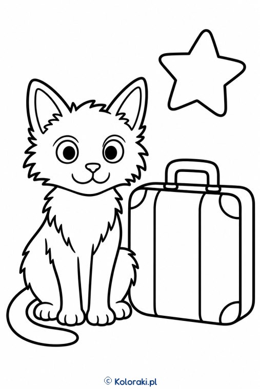 Kotek przy walizce – kot lykoi