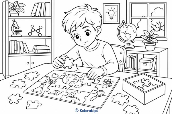 Układanie puzzli edukacyjnych