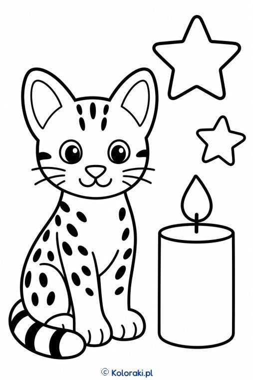 Kotek przy świeczce – kot safari