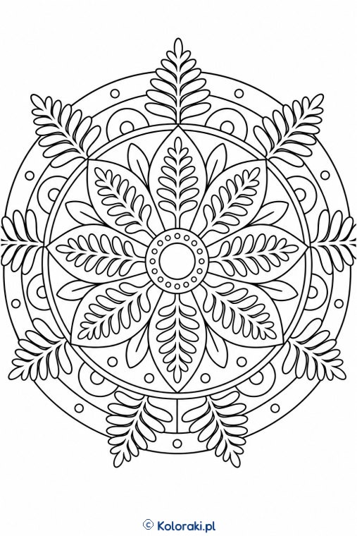 Mandala z listkami paproci