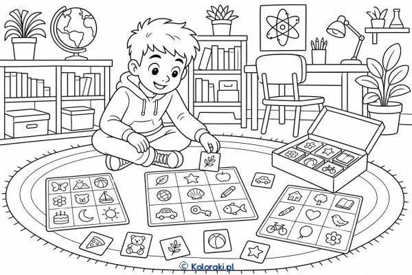Bingo obrazkowe na dywanie