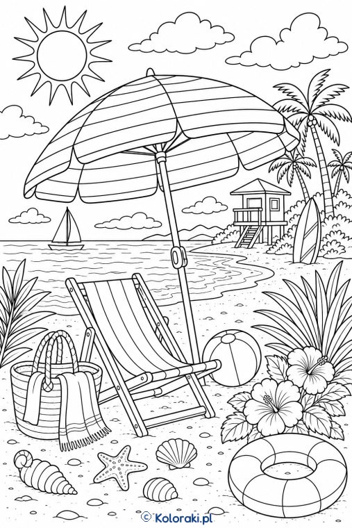 Plażowy parasol w paski