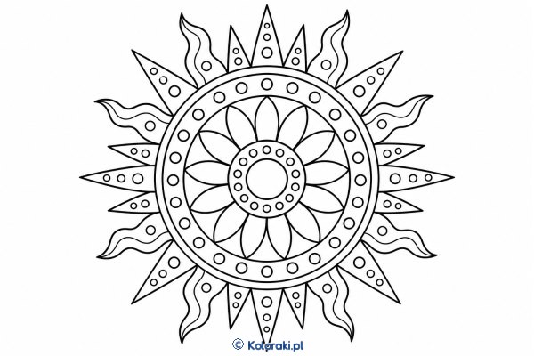 Słoneczna mandala z promykami