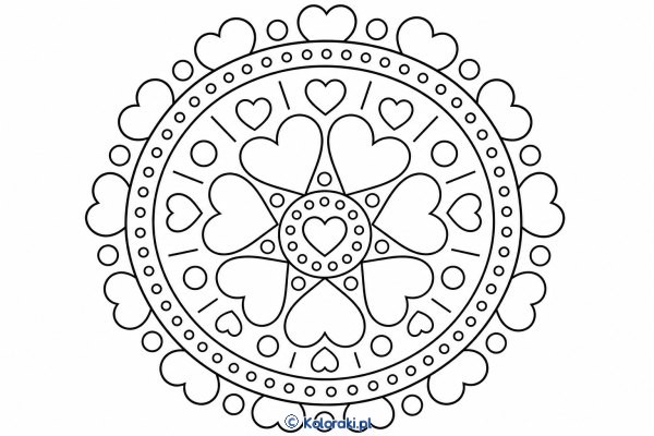 Mandala małych serc i kropek