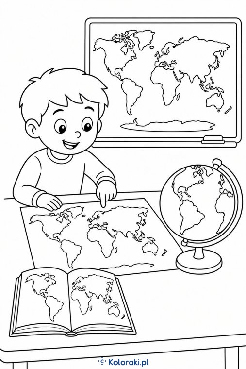 Dzień z globusem i mapą