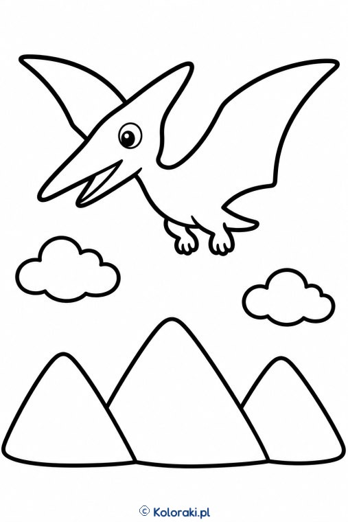 Pterodaktyl nad niskimi górami