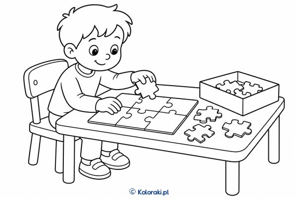 Układanie puzzli edukacyjnych