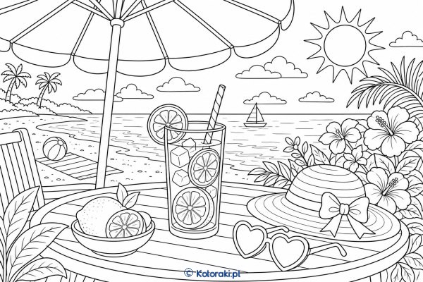 Lemoniada pod plażowym parasolem