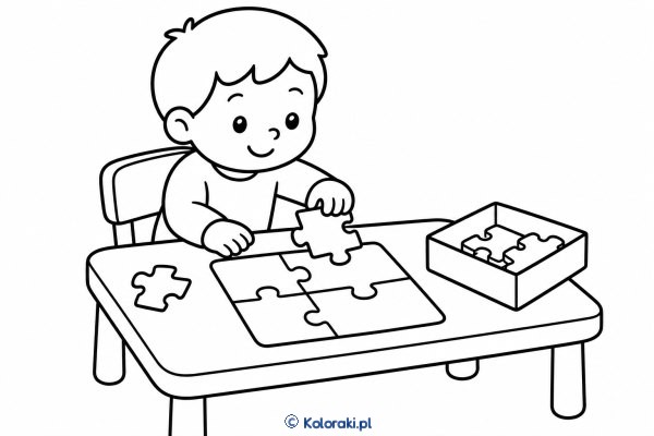 Układanie puzzli edukacyjnych