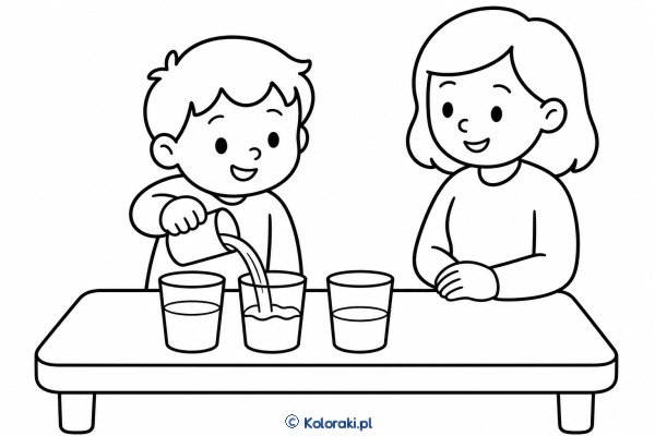 Eksperyment z wodą w kubkach