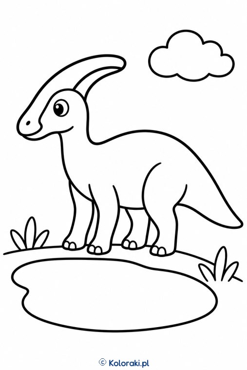 Parasaurolof nad małym jeziorem