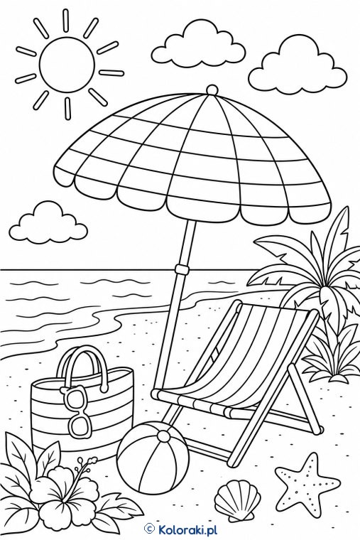 Plażowy parasol w paski