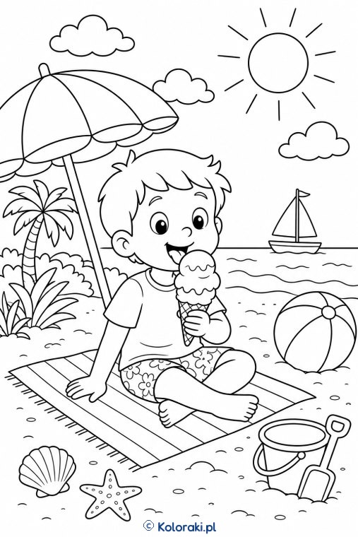 Lody na słonecznej plaży