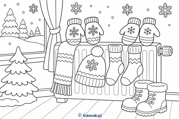 Rękawiczki przy kaloryferze