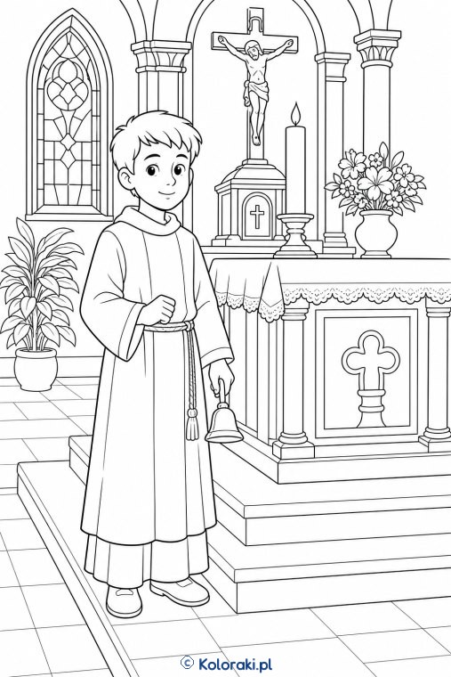 Ministrant z małym dzwonkiem