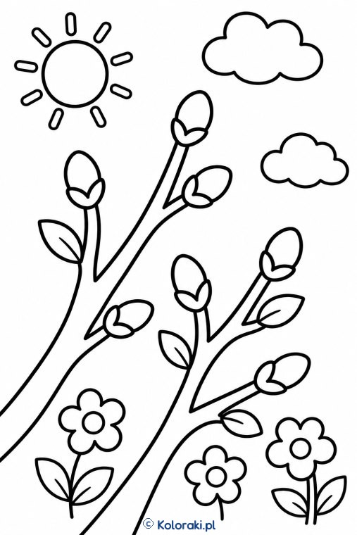 Pąki na młodych gałązkach
