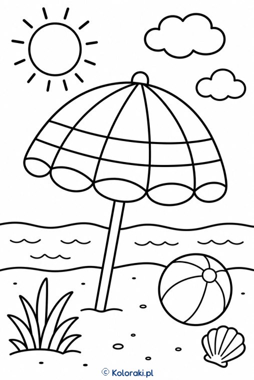 Plażowy parasol w paski