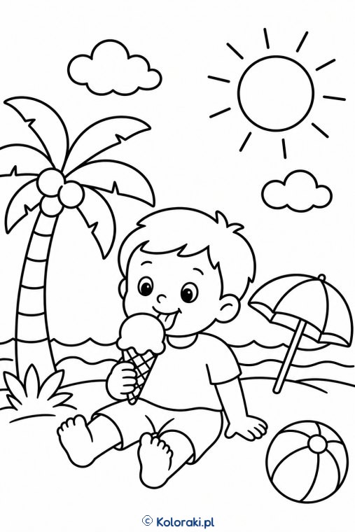 Lody na słonecznej plaży
