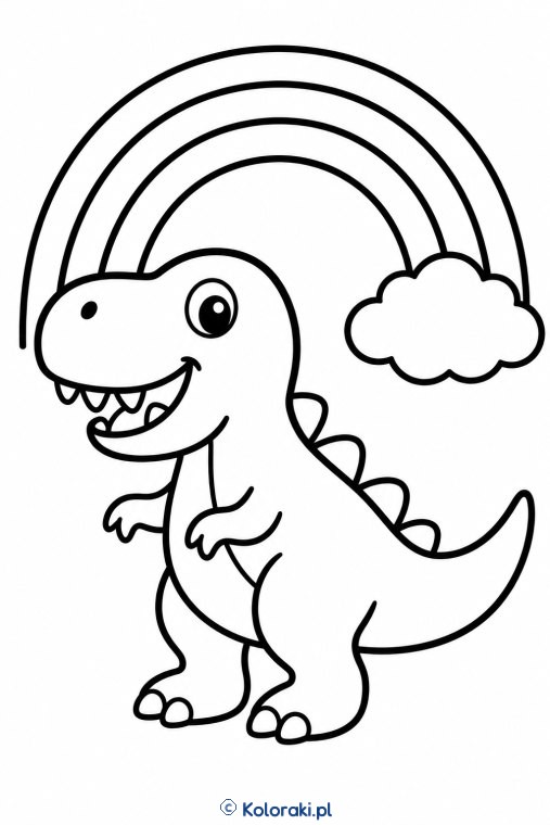 T-rex pod tęczą