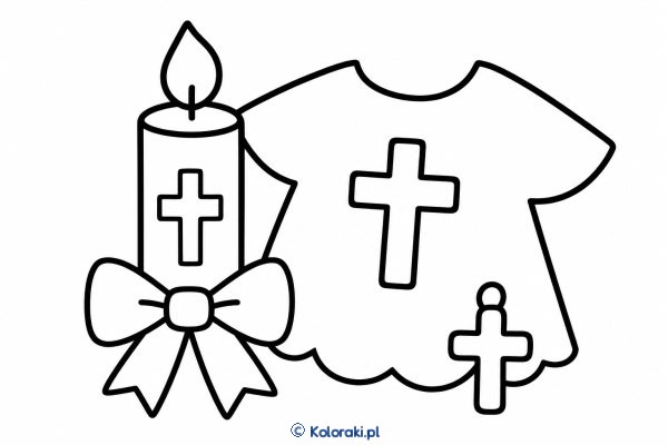Szatka i świeca chrzcielna