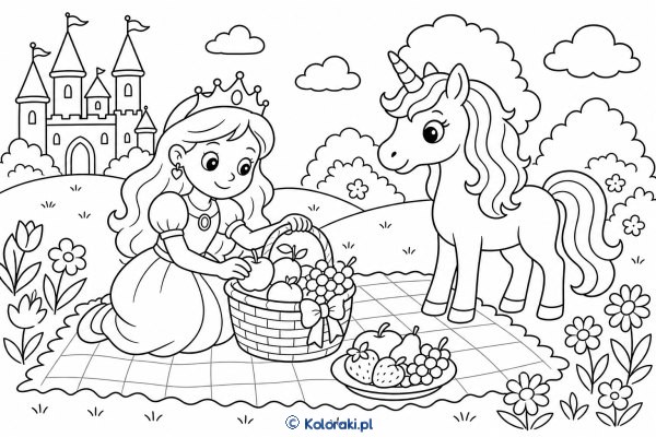 Księżniczka przygotowuje piknik