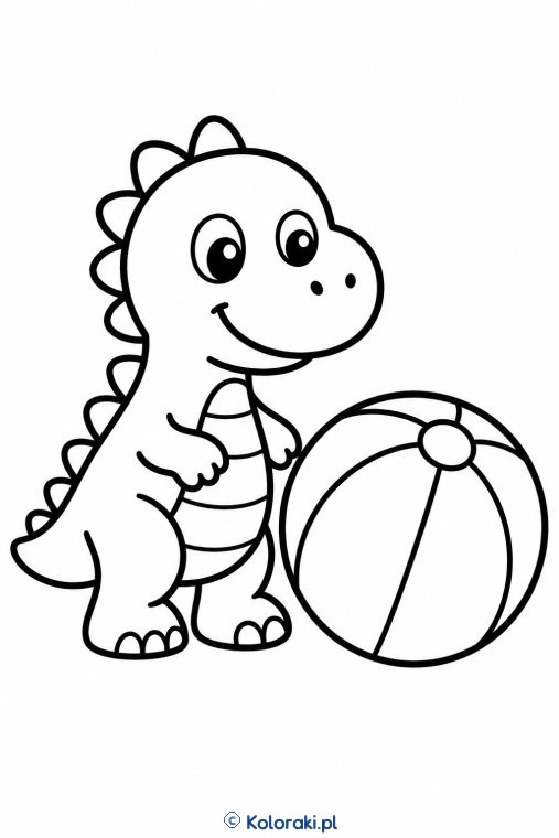 Mały dinozaur z piłką