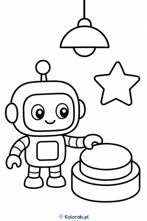 Robot z wielkim przyciskiem