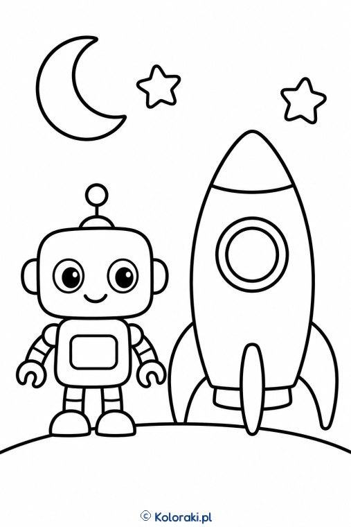 Robot przy rakiecie