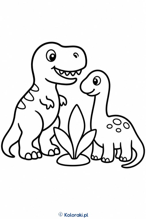 T-rex i mały diplodok