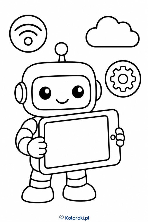 Robot używa tabletu – scena 31