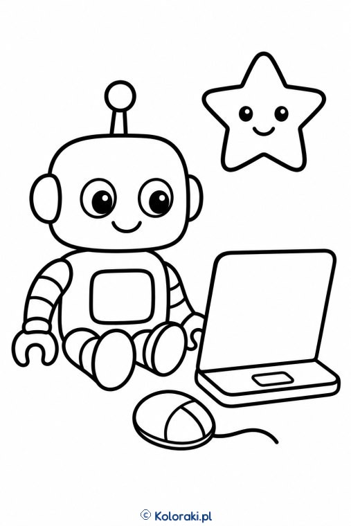 Robot obok laptopa – scena 32