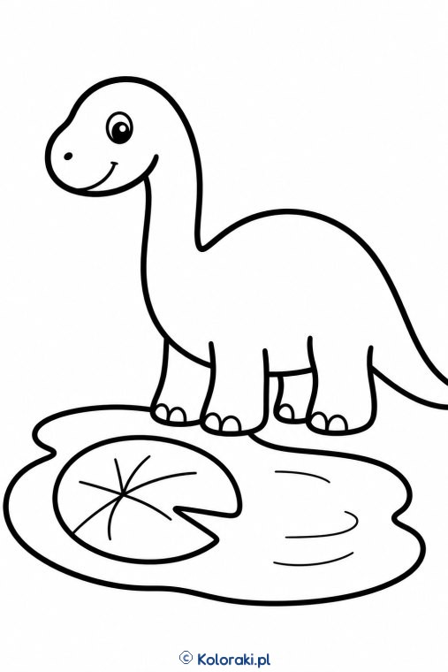 Brontozaur nad stawem