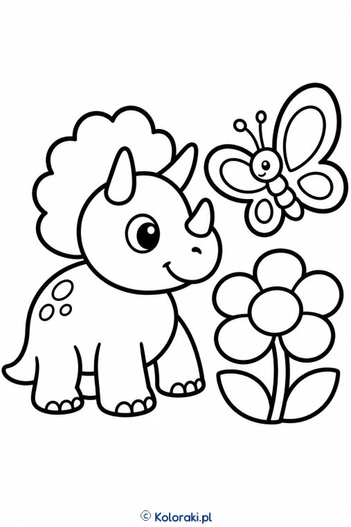 Triceratops z motylkiem
