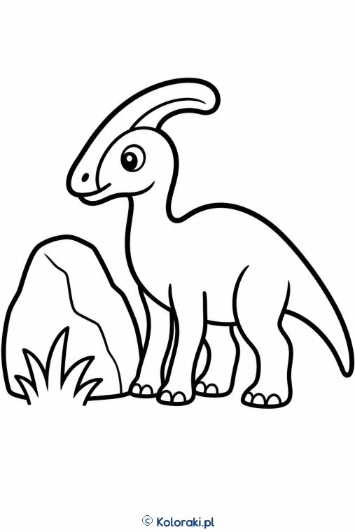 Parasaurolof przy skale
