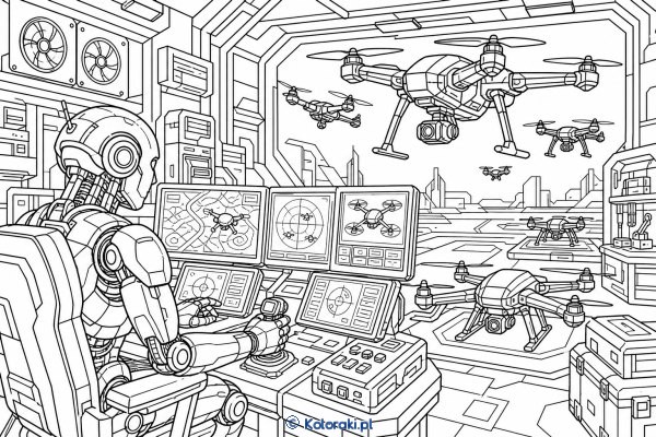 Robot steruje dronami