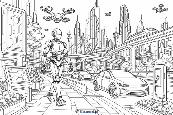 Robot w mieście przyszłości