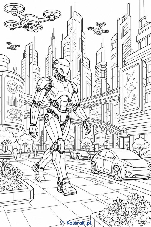 Robot w mieście przyszłości