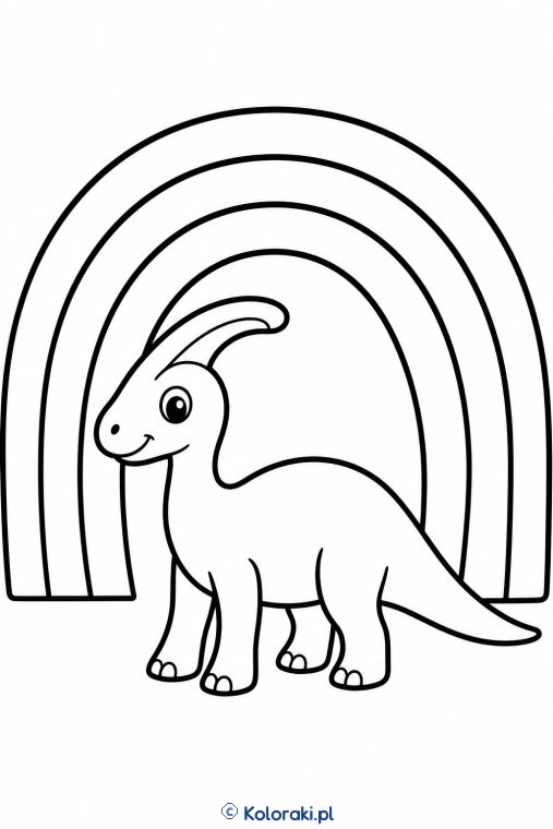 Parasaurolof przy tęczy