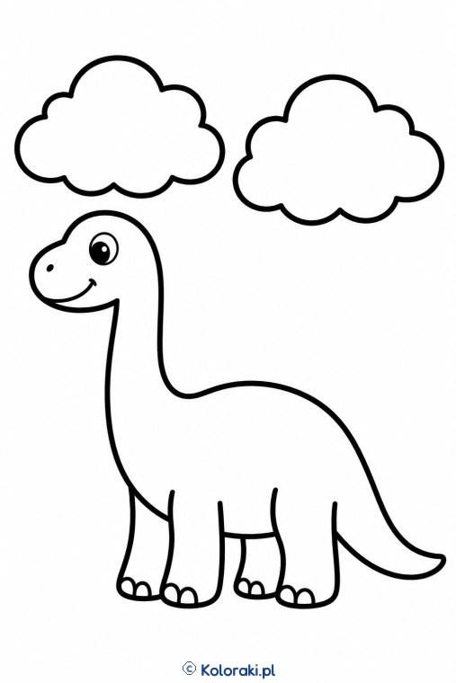 Brontozaur przy chmurach