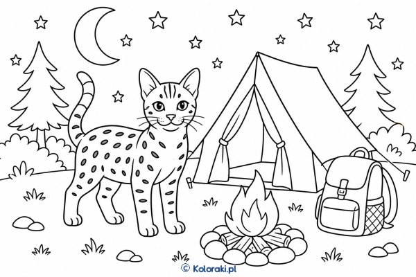 Ocicat przy namiocie – ocicat
