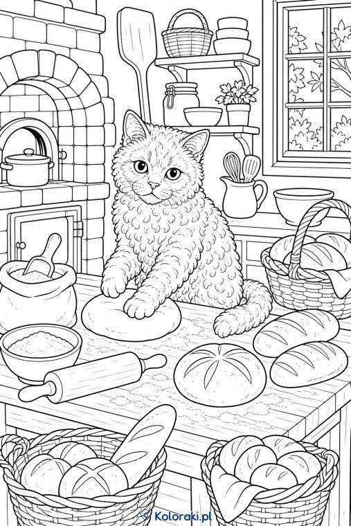Selkirk rex w piekarni rzemieślniczej – kot selkirk rex